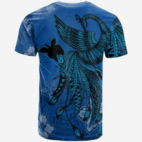 Papua New Guinea T Shirt Polynesian Phoenix Bird, Fairytales Bird Blue - Polynesian Pride