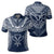Hawaiian Kanaka Map Football Jersey Polo Shirt Blue and White Roger Style Unisex Blue - Polynesian Pride