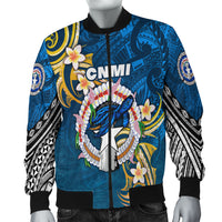 Northern Mariana Islands Women Bomber Jacket Independence Day LT16 Blue - Polynesian Pride