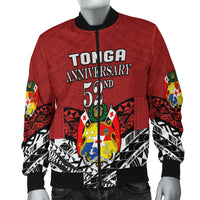 Tonga Bomber Jacket Independence Anniversary Special Version 2022 LT14 Unisex Red - Polynesian Pride