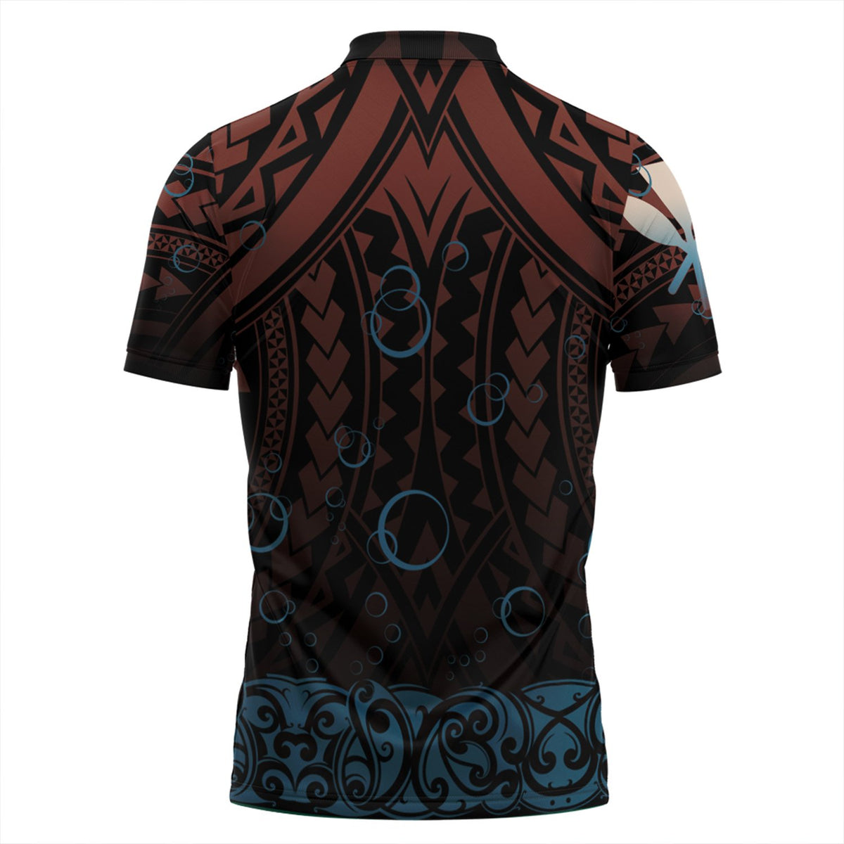 Hawaiian Kanaka Shark Polo Shirt Bubbles Style - Polynesian Pride