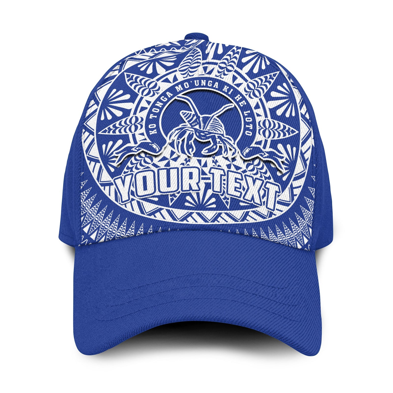 (Custom Personalised) Tupou Tonga College Classic Cap Tongan Ngatu Pattern Ver.02 LT14 Classic Cap Universal Fit Blue - Polynesian Pride