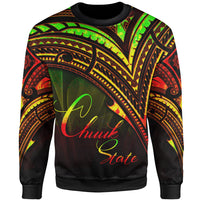 Chuuk State Sweatshirt - Cross Style Reggae Color Unisex Black - Polynesian Pride