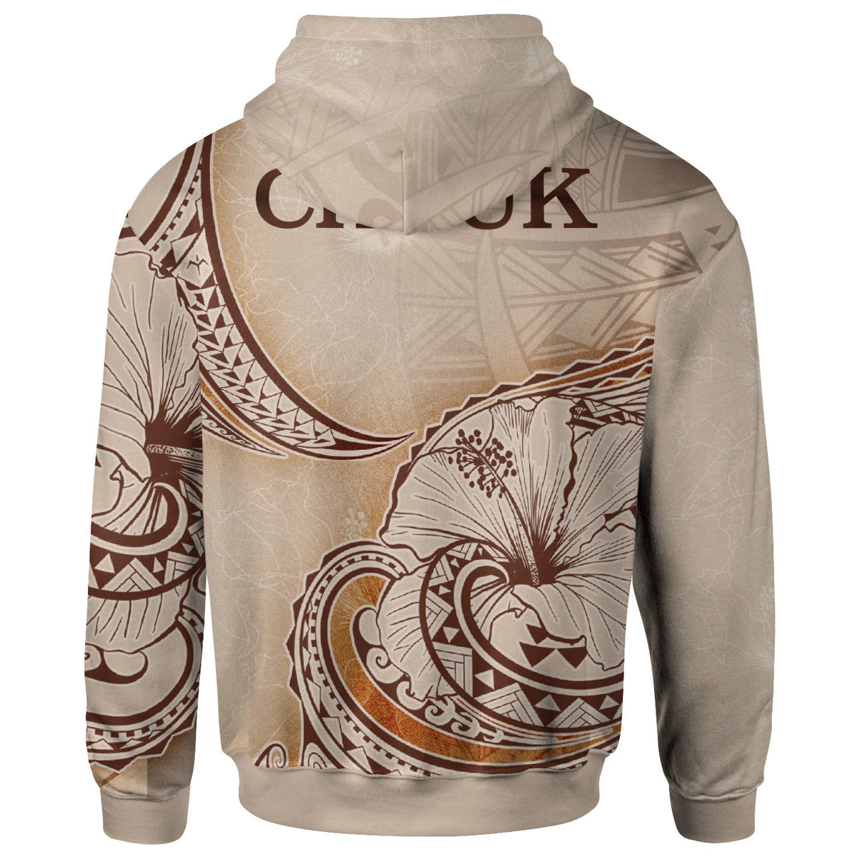 Chuuk State Zip Hoodie Hibiscus Flowers Vintage Style - Polynesian Pride