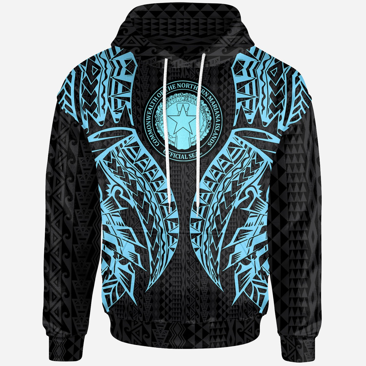 Northern Mariana Islands Hoodie Polynesian Lion Head Neon Style Unisex Neon - Polynesian Pride