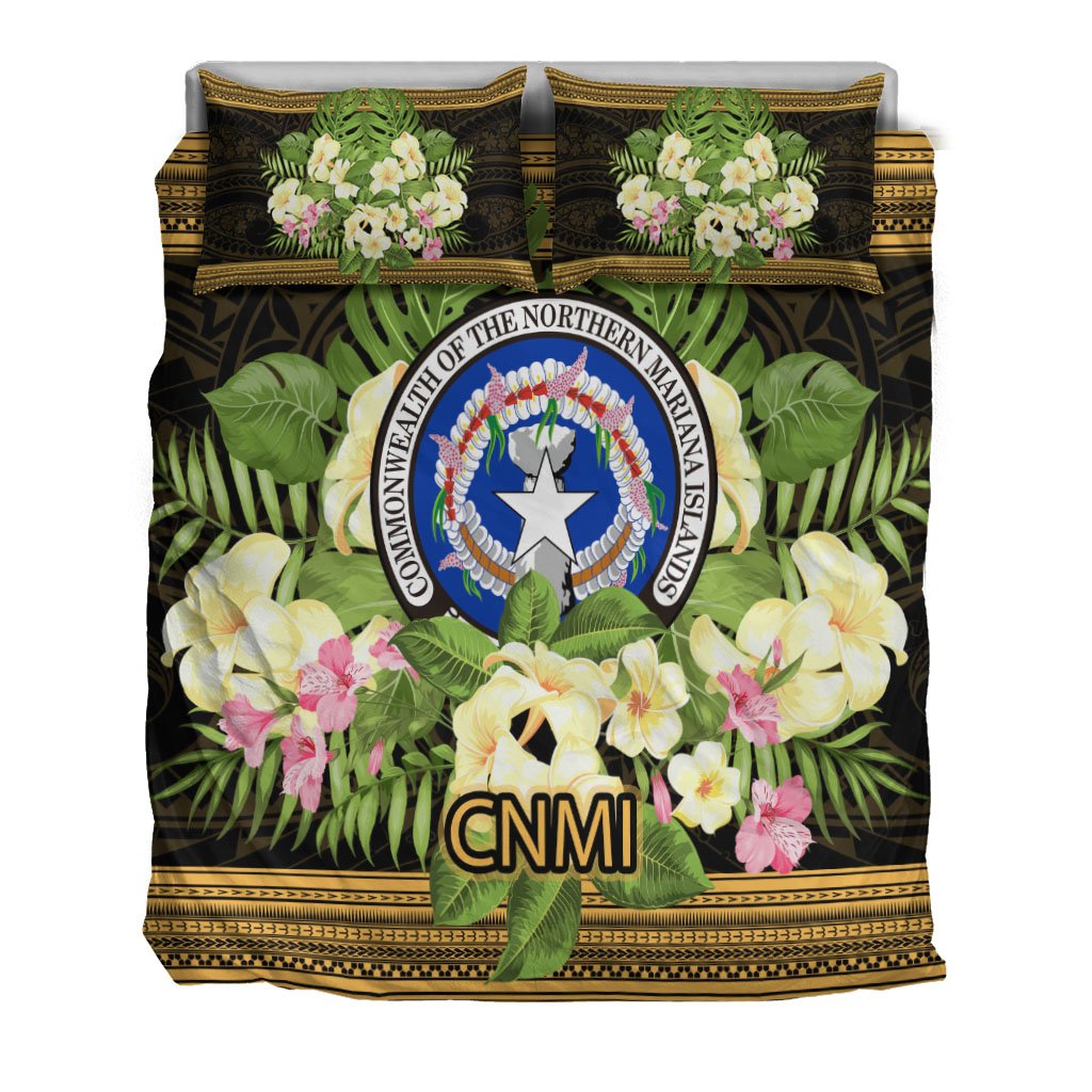 Northern Mariana Islands Bedding Set - Polynesian Gold Patterns Collection - Polynesian Pride