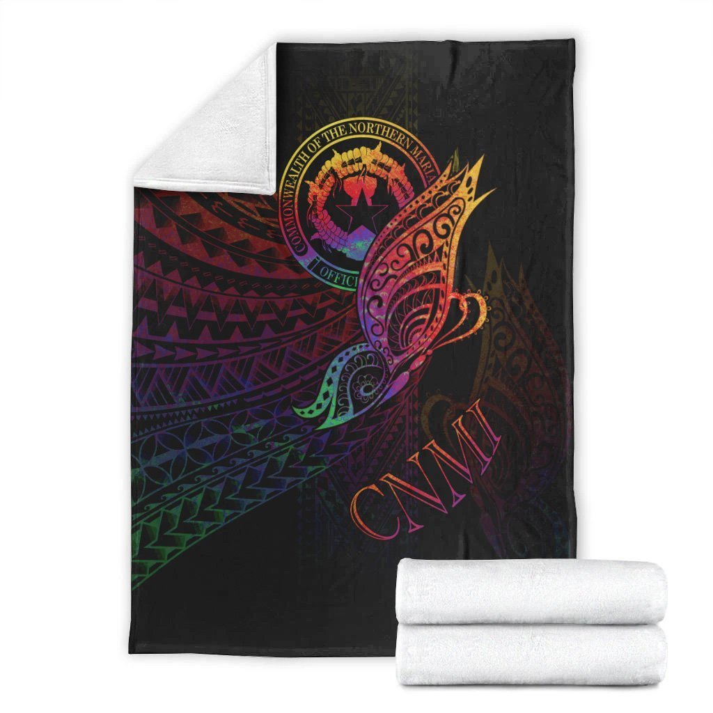 Northern Mariana Islands Premium Blanket - Butterfly Polynesian Style - Polynesian Pride
