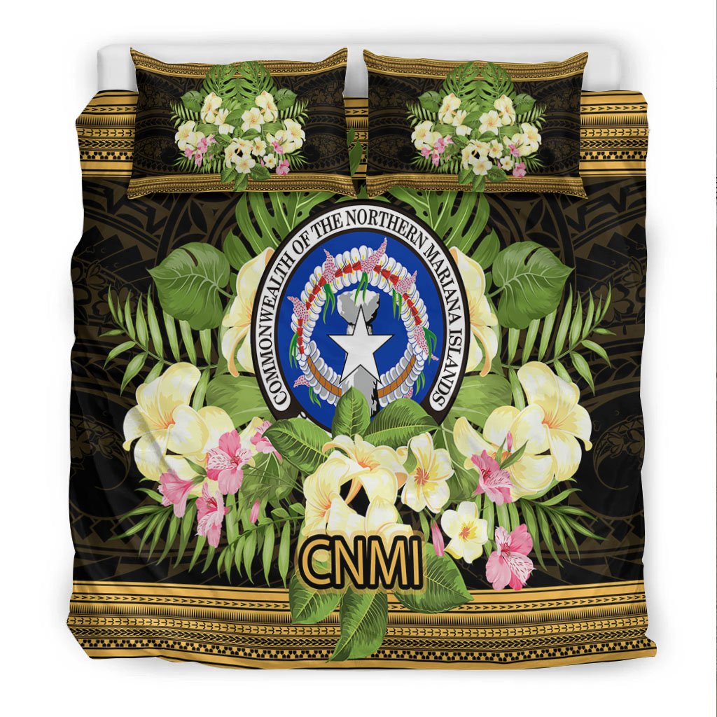 Northern Mariana Islands Bedding Set - Polynesian Gold Patterns Collection - Polynesian Pride