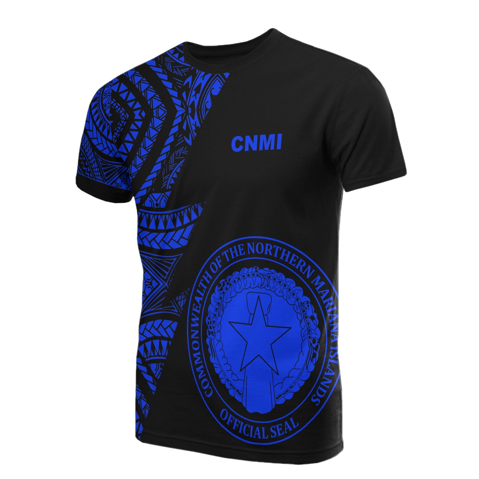 Northern Mariana Islands T Shirt Micronesian Pattern Blue Flash Style Unisex Blue - Polynesian Pride