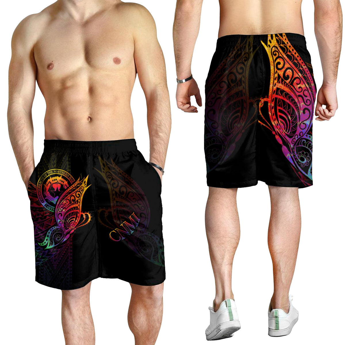 Northern Mariana Islands Men's Shorts - Butterfly Polynesian Style - Polynesian Pride