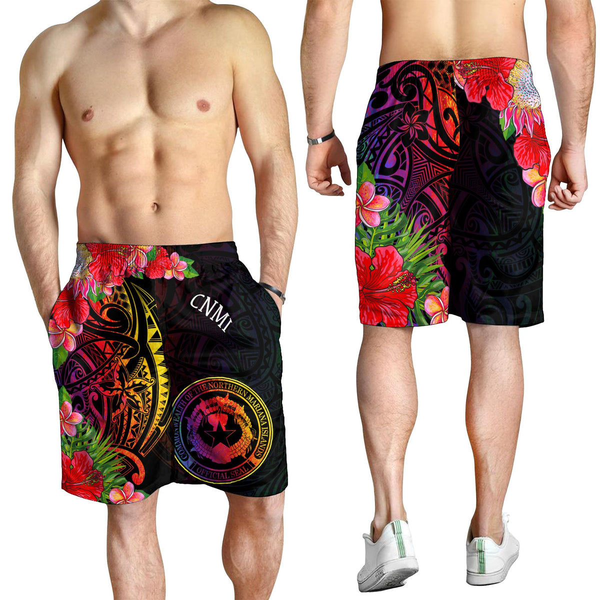Northern Mariana Islands Men's Shorts - Tropical Hippie Style - Polynesian Pride