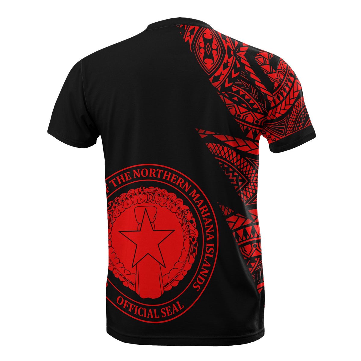 Northern Mariana Islands Custom T Shirt Micronesian Pattern Red Style - Polynesian Pride