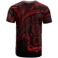 Cook Islands T Shirt Red Color Cross Style - Polynesian Pride