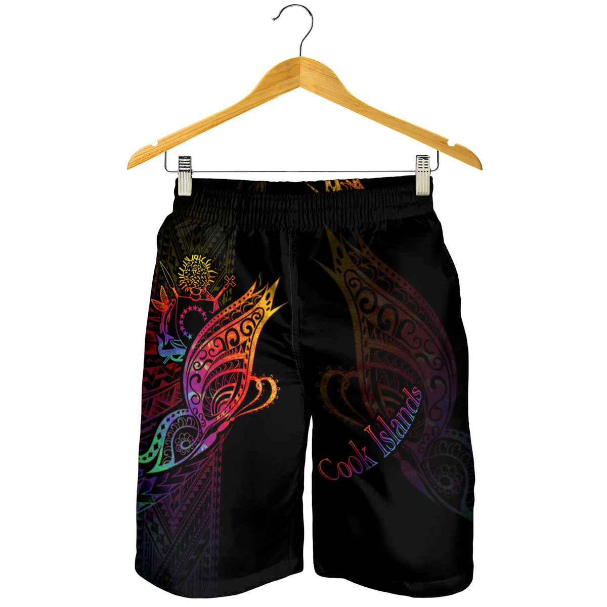 Cook Islands Men's Shorts - Butterfly Polynesian Style - Polynesian Pride