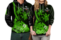 Custom New Caledonia Valentine Couple Love Hoodie My Sunshine Polynesia Turtle Green LT14 No Men - Polynesian Pride