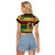 (Custom Personalised) Vanuatu Christmas Raglan Cropped T Shirt Pig Tusk Polynesian Joyeux Noel Flag Art LT14 - Polynesian Pride