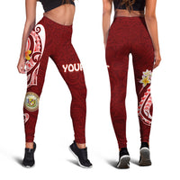 Hawaii Personalised Leggings - Hawaii Seal Polynesian Patterns Plumeria - Polynesian Pride