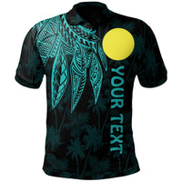 Palau Polynesian Custom Polo Polynesian Wings (Turquoise) Unisex Turquoise - Polynesian Pride