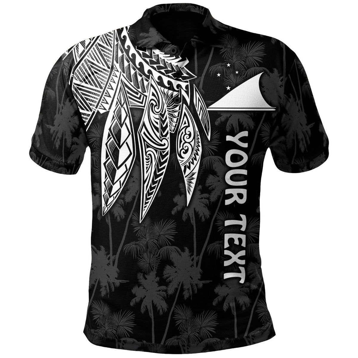 Tokelau Polynesian Custom Polo Polynesian Wings (White) Unisex White - Polynesian Pride