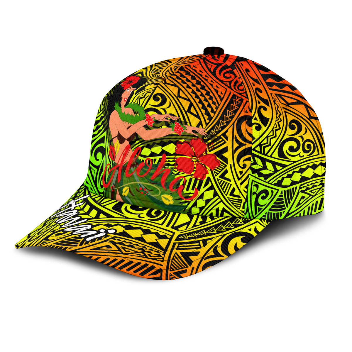 Hawaii Hula Girl Reggae Cap - LT2 - Polynesian Pride