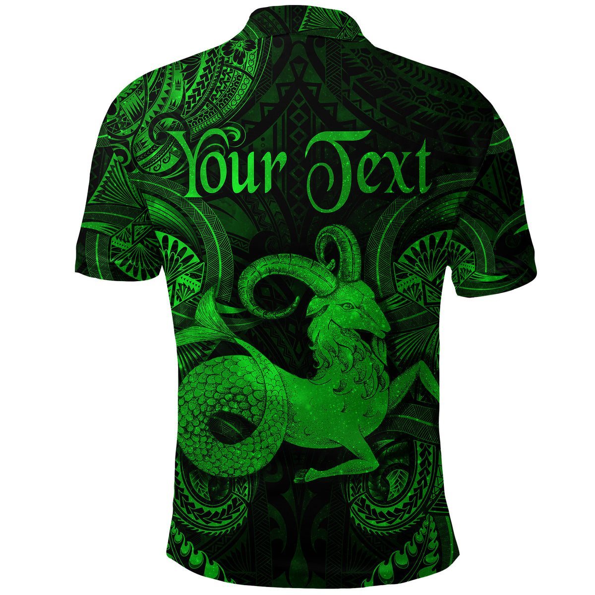 Custom Capricorn Zodiac Polynesian Polo Shirt Unique Style Green LT8 - Polynesian Pride