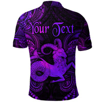 Custom Capricorn Zodiac Polynesian Polo Shirt Unique Style Purple LT8 - Polynesian Pride