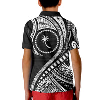 Chuuk Polo Shirt Federated States of Micronesia Black Wave Style LT9 - Polynesian Pride