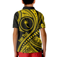 Custom Chuuk Polo Shirt Federated States of Micronesia Gold Wave Style LT9 - Polynesian Pride