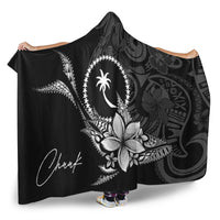 Chuuk State Hooded Blanket - Fish With Plumeria Flowers Style - Polynesian Pride