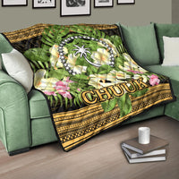 Chuuk State Premium Quilt - Polynesian Gold Patterns Collection - Polynesian Pride