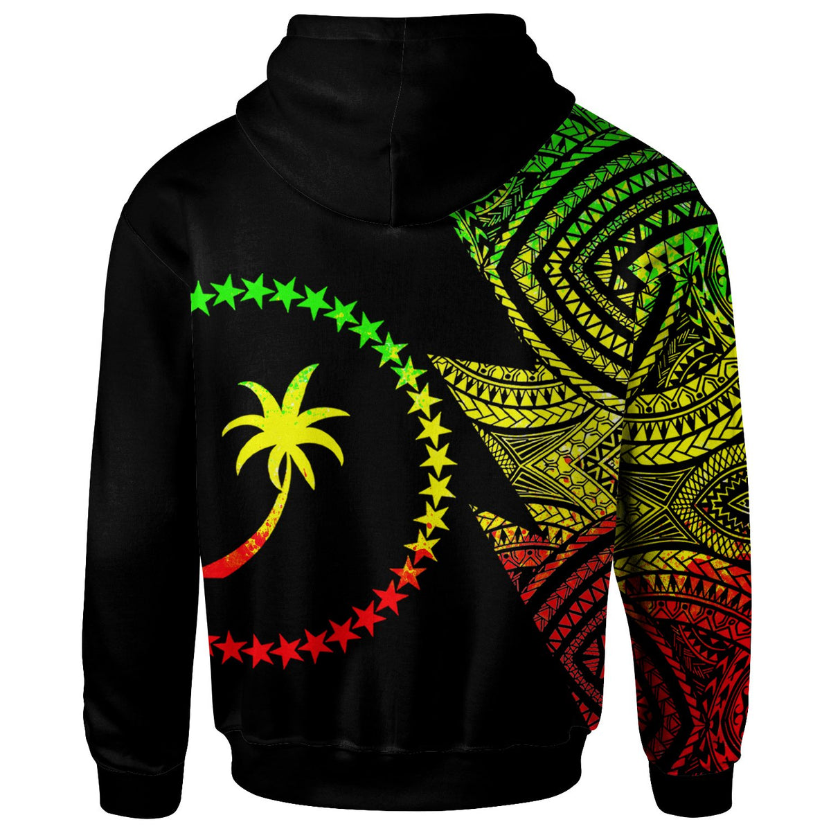 Chuuk Custom Personalized Hoodie Flash Style Reggae - Polynesian Pride