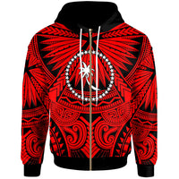 Chuuk Zip Hoodie Classic Vignette Style Unisex Red - Polynesian Pride