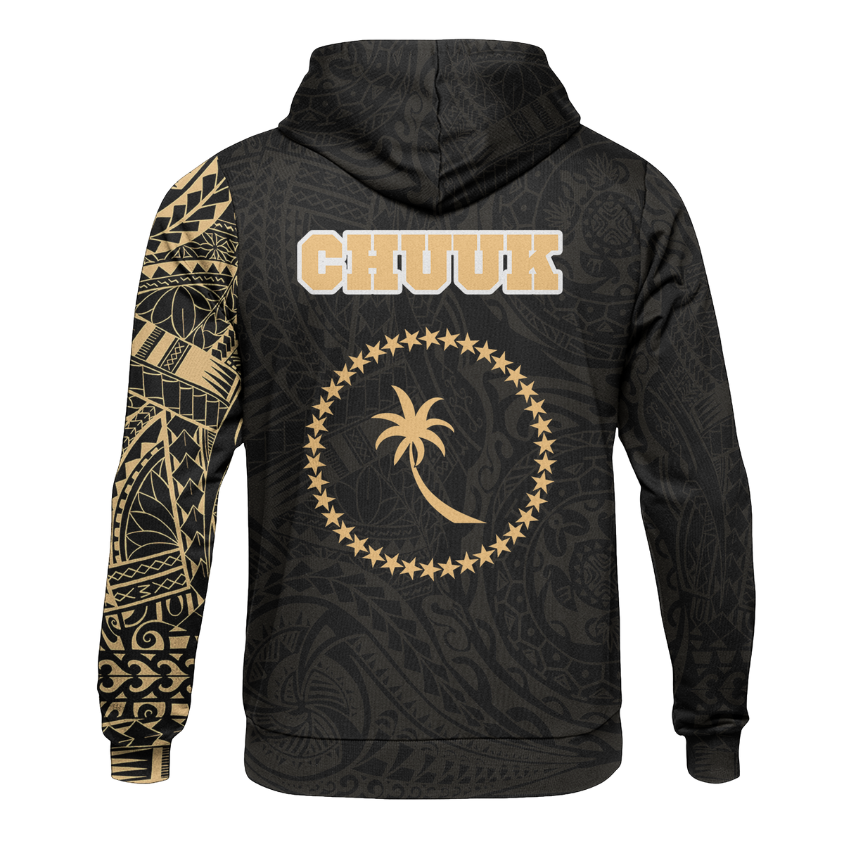 Micronesia All Over Print Hoodie Chuuk In My Heart Gold - Polynesian Pride