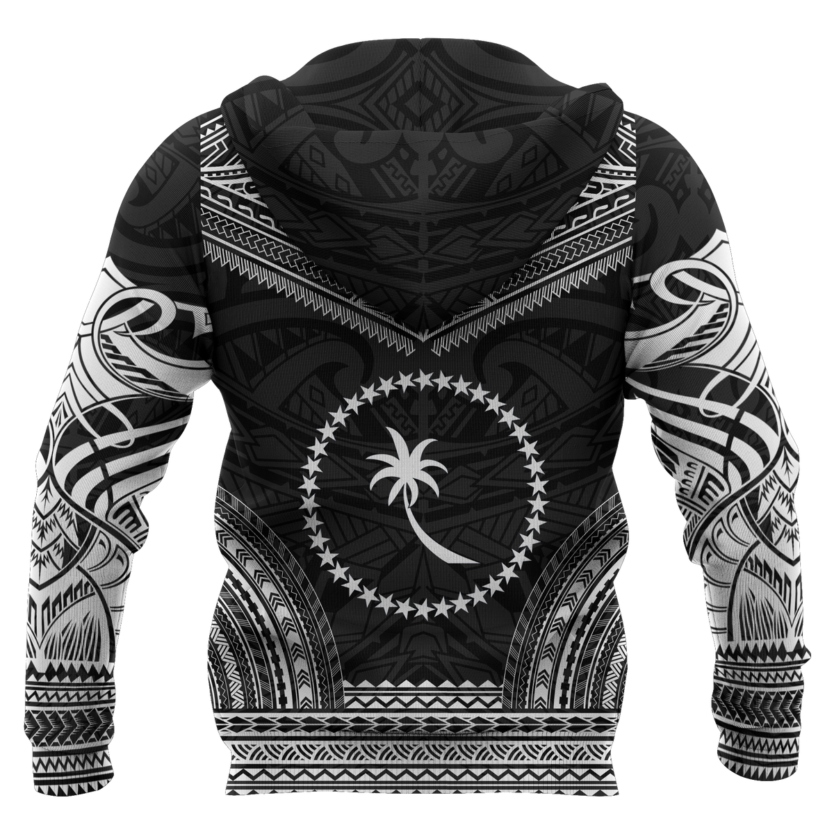Chuuk Flag Polynesian Chief Hoodie Black Version - Polynesian Pride
