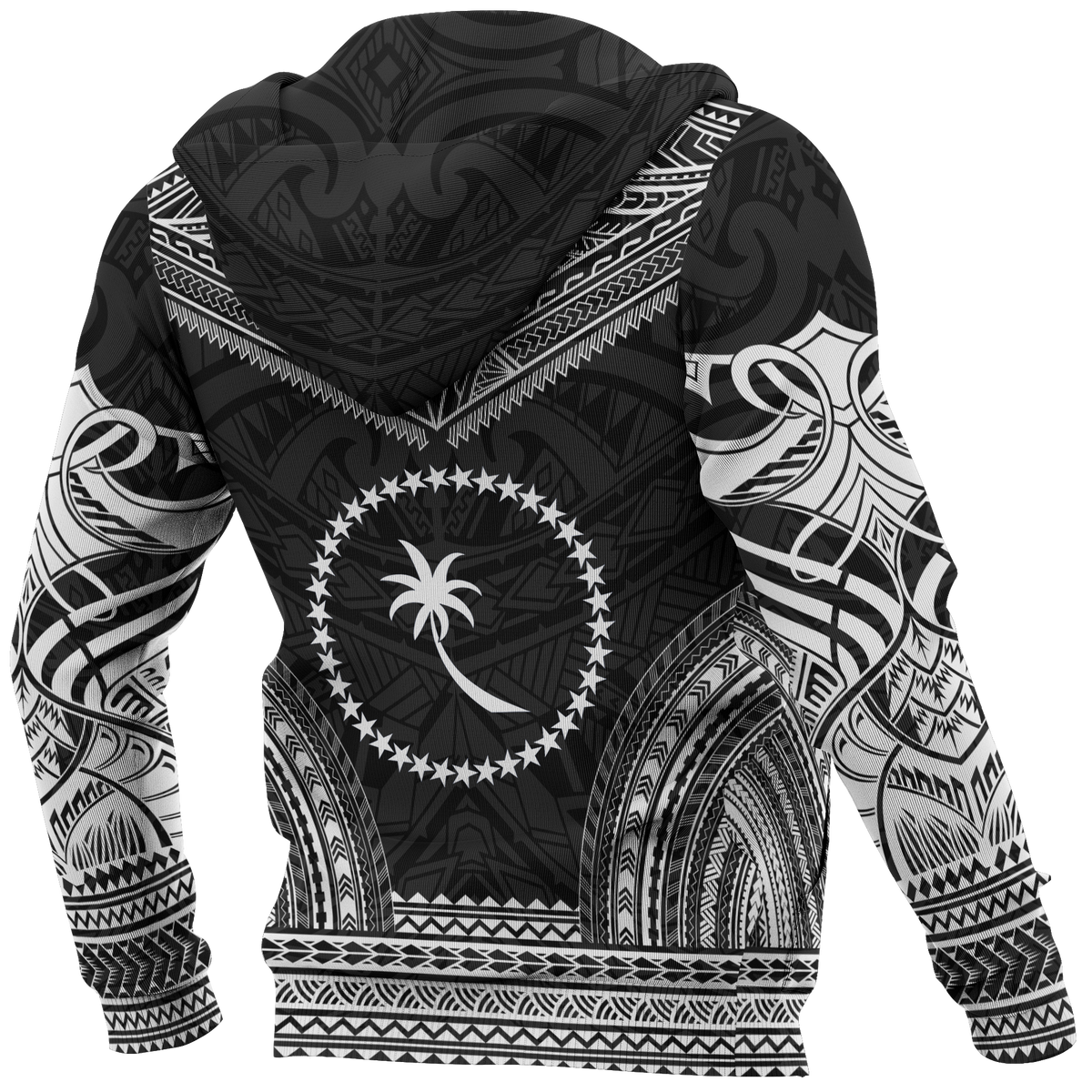 Chuuk Flag Polynesian Chief Hoodie Black Version - Polynesian Pride