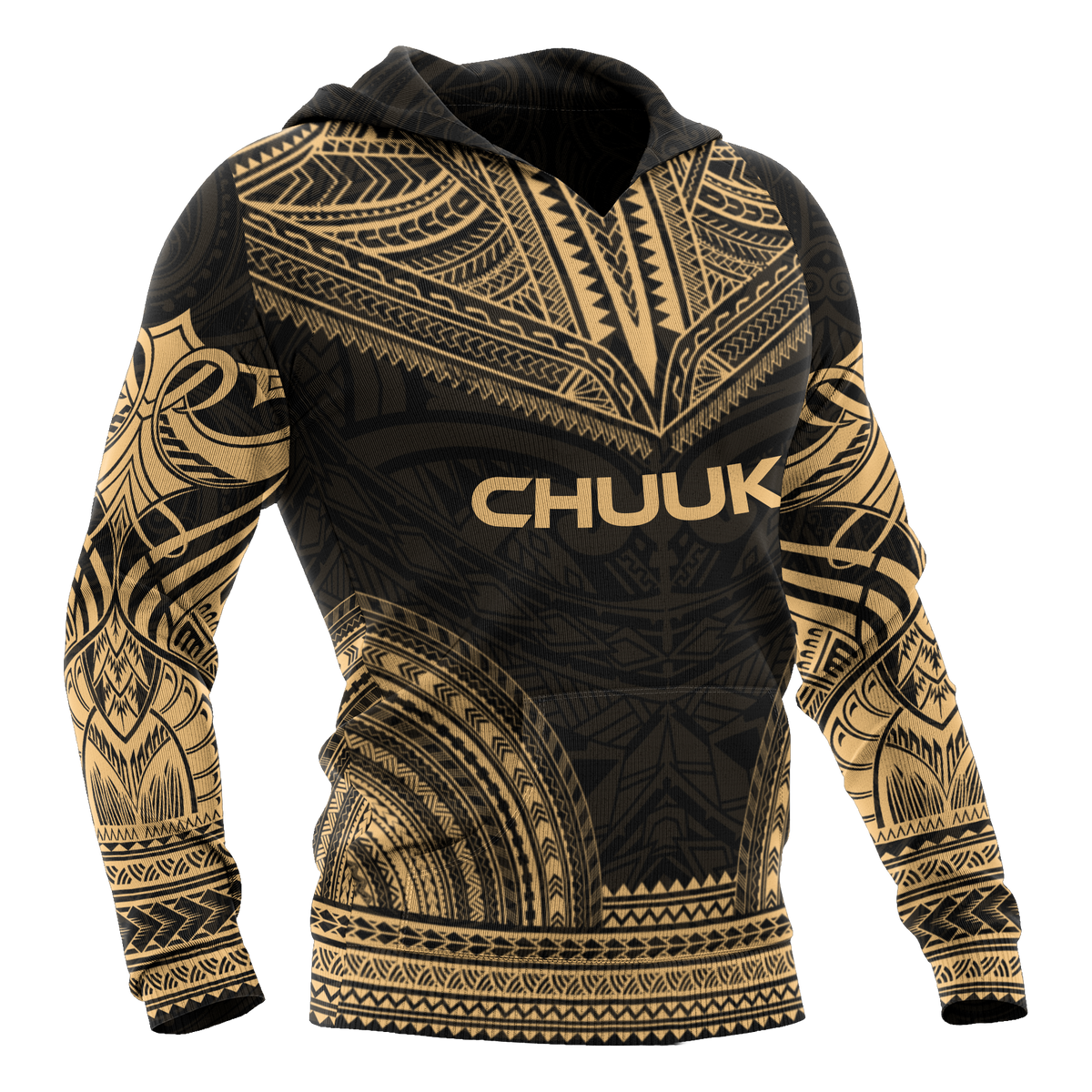 Chuuk Flag Polynesian Chief Hoodie Gold Version - Polynesian Pride