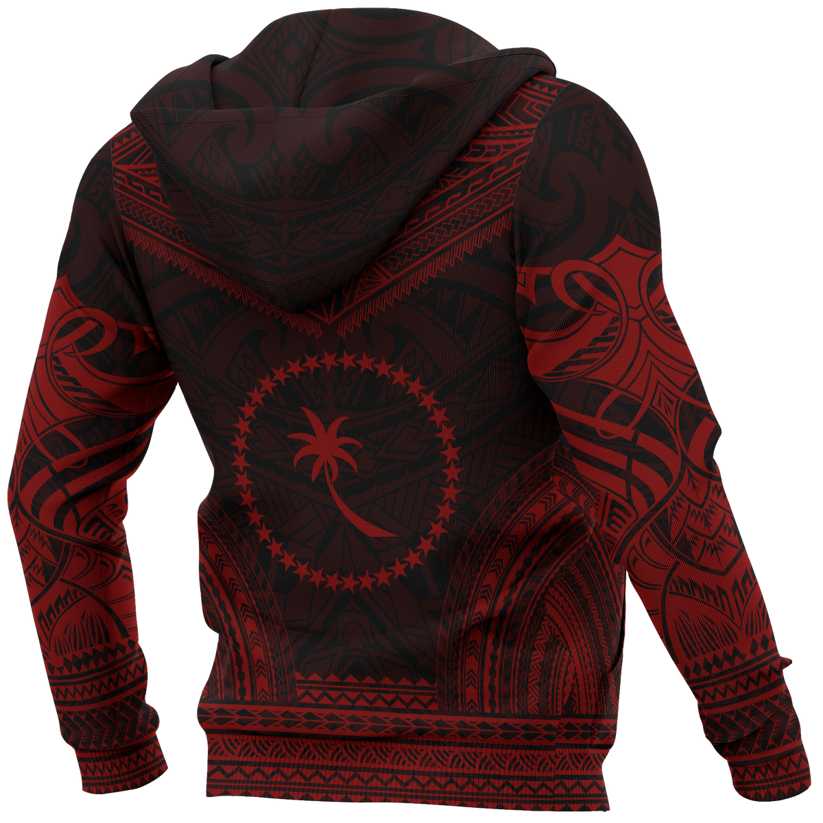 Chuuk Flag Polynesian Chief Hoodie Red Version - Polynesian Pride