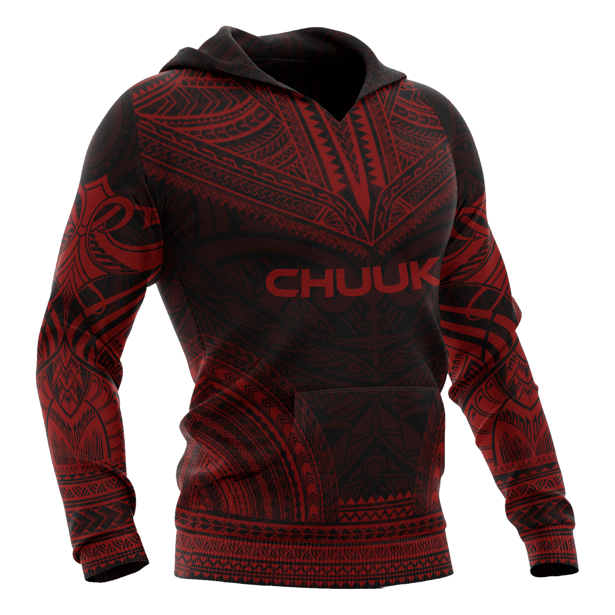 Chuuk Flag Polynesian Chief Hoodie Red Version - Polynesian Pride