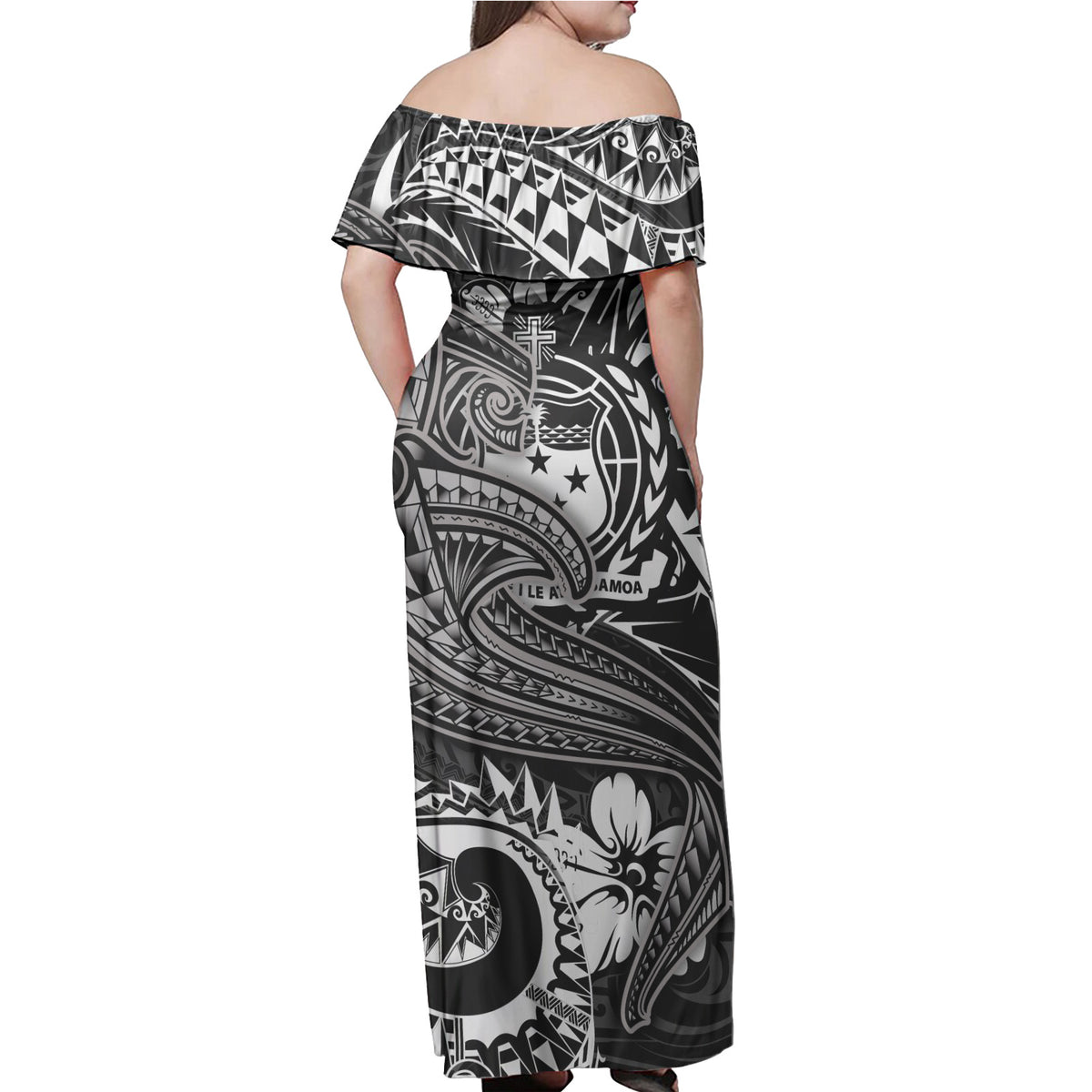 Samoa Matching Dress and Hawaiian Shirt Polynesian White Shark - Polynesian Pride