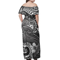 Samoa Matching Dress and Hawaiian Shirt Polynesian White Shark - Polynesian Pride