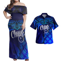 Chuuk Polynesian Matching Hawaiian Shirt and Dress Lauhala Coat Of Arms Blue - Polynesian Pride