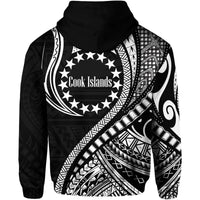 Cook Islands Hoodie Black Polynesian Wave Style LT9 - Polynesian Pride