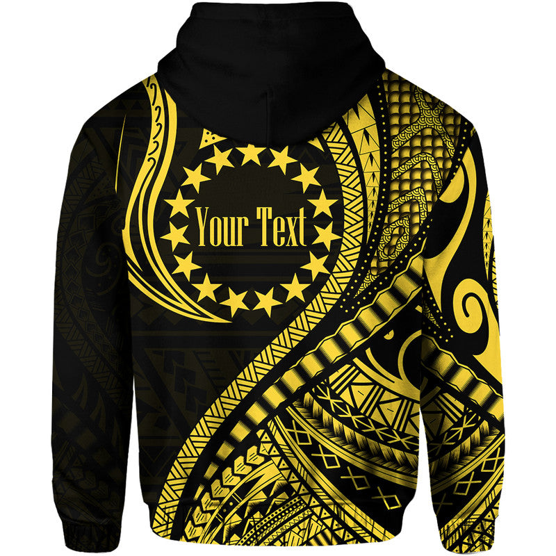 Custom Cook Islands Hoodie Gold Polynesian Wave Style LT9 - Polynesian Pride