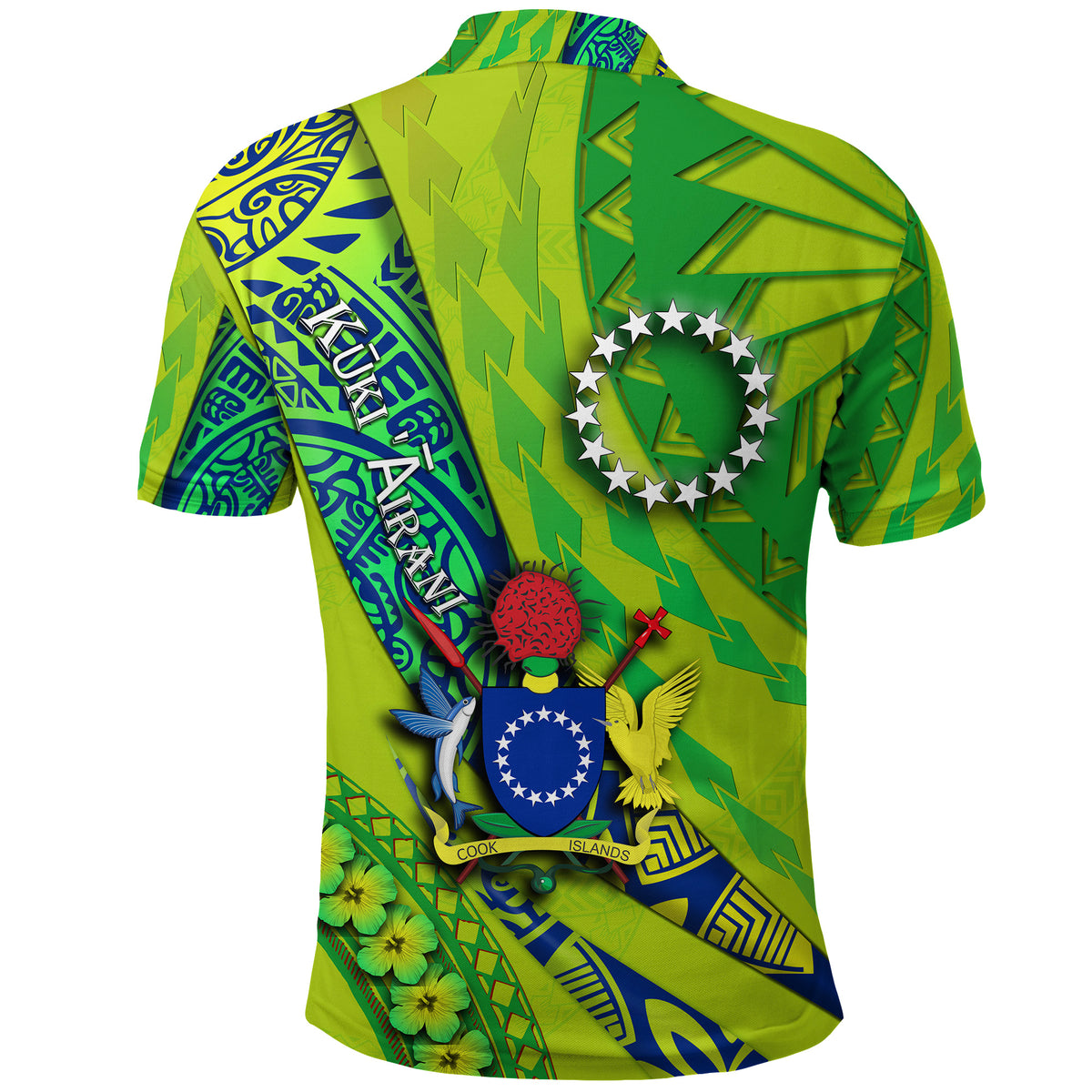 Cook Islands T Shirt Artsy Style Green LT9 - Polynesian Pride