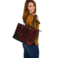 Cook Islands Leather Tote - Red Color Cross Style - Polynesian Pride