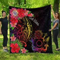 Cook Islands Premium Quilt - Tropical Hippie Style Black - Polynesian Pride