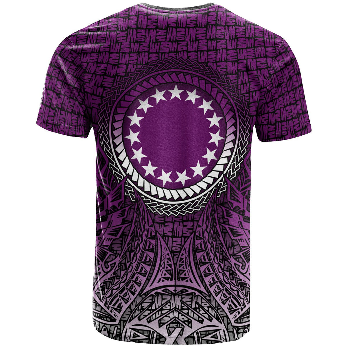 Cook islands T Shirt Circle Pattern Purple - Polynesian Pride
