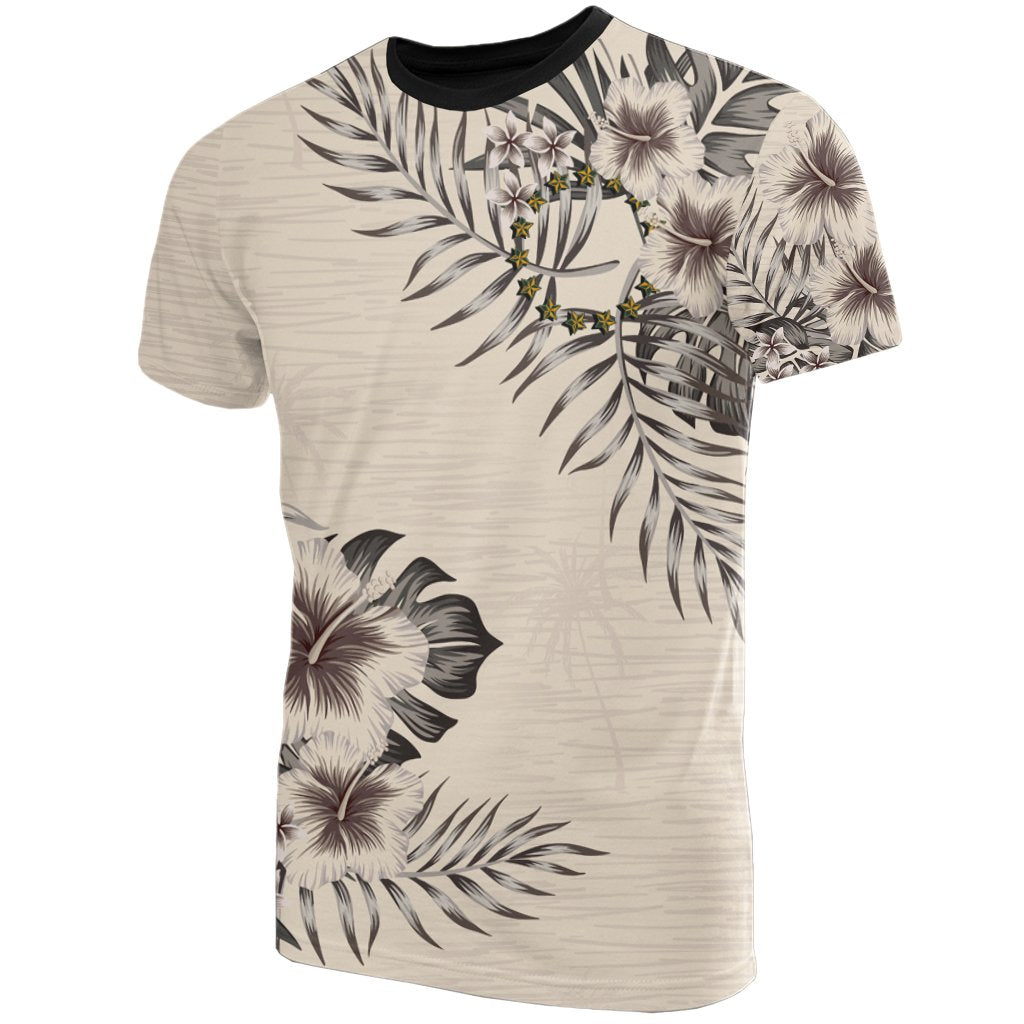 Cook islands T Shirt The Beige Hibiscus Unisex Black - Polynesian Pride