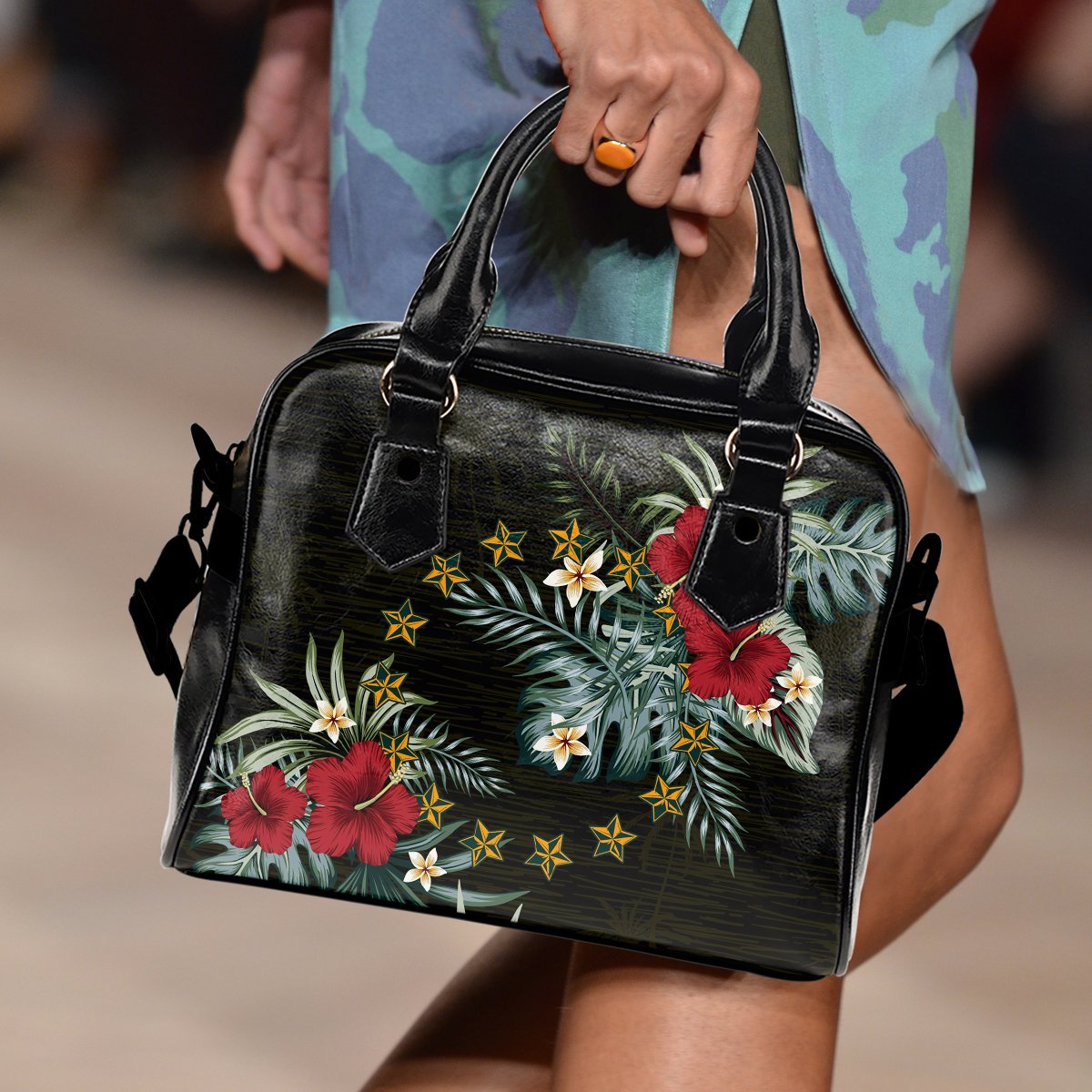 Cook Islands Hibiscus Shoulder Handbag - Polynesian Pride