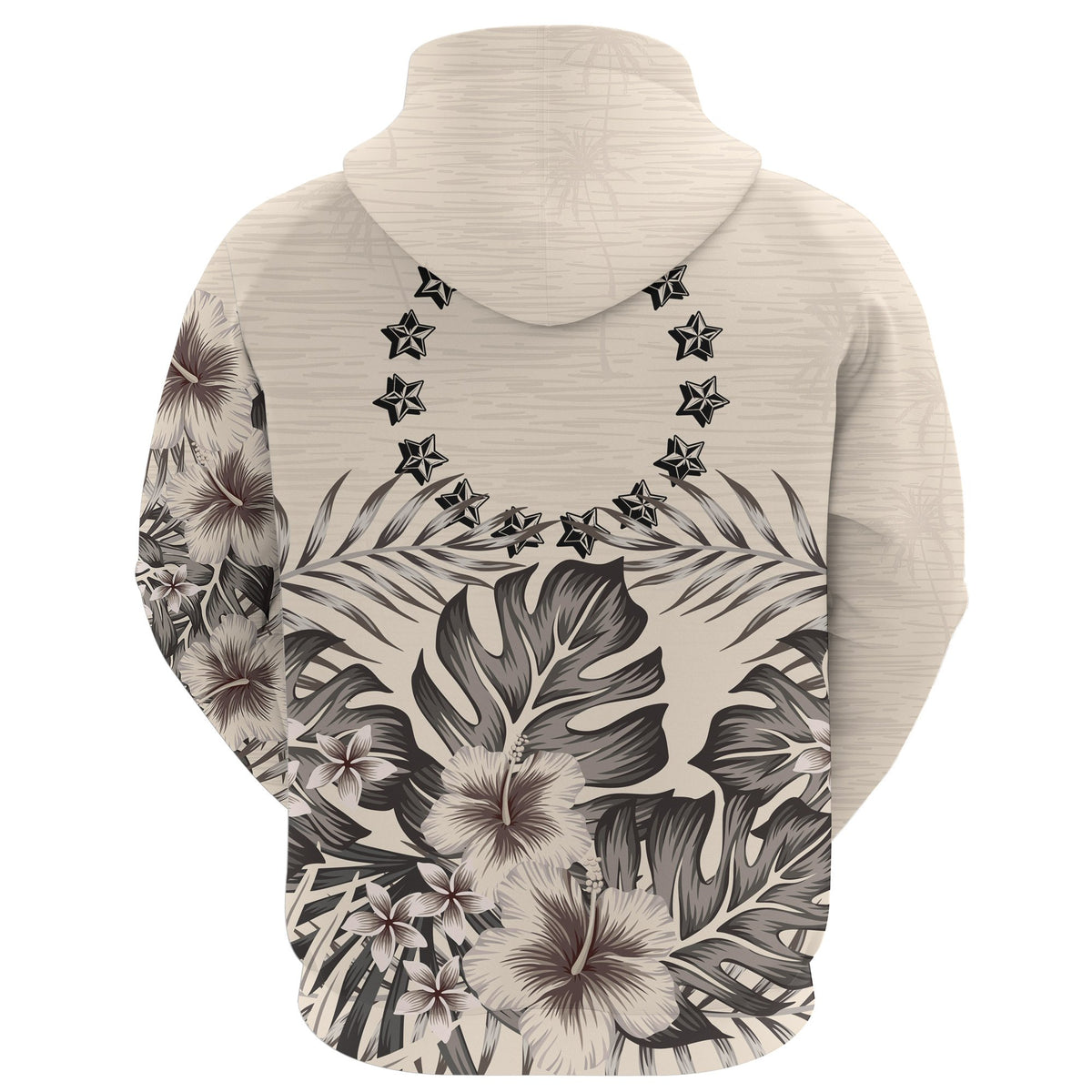 Cook Islands Hoodie The Beige Hibiscus No - Polynesian Pride